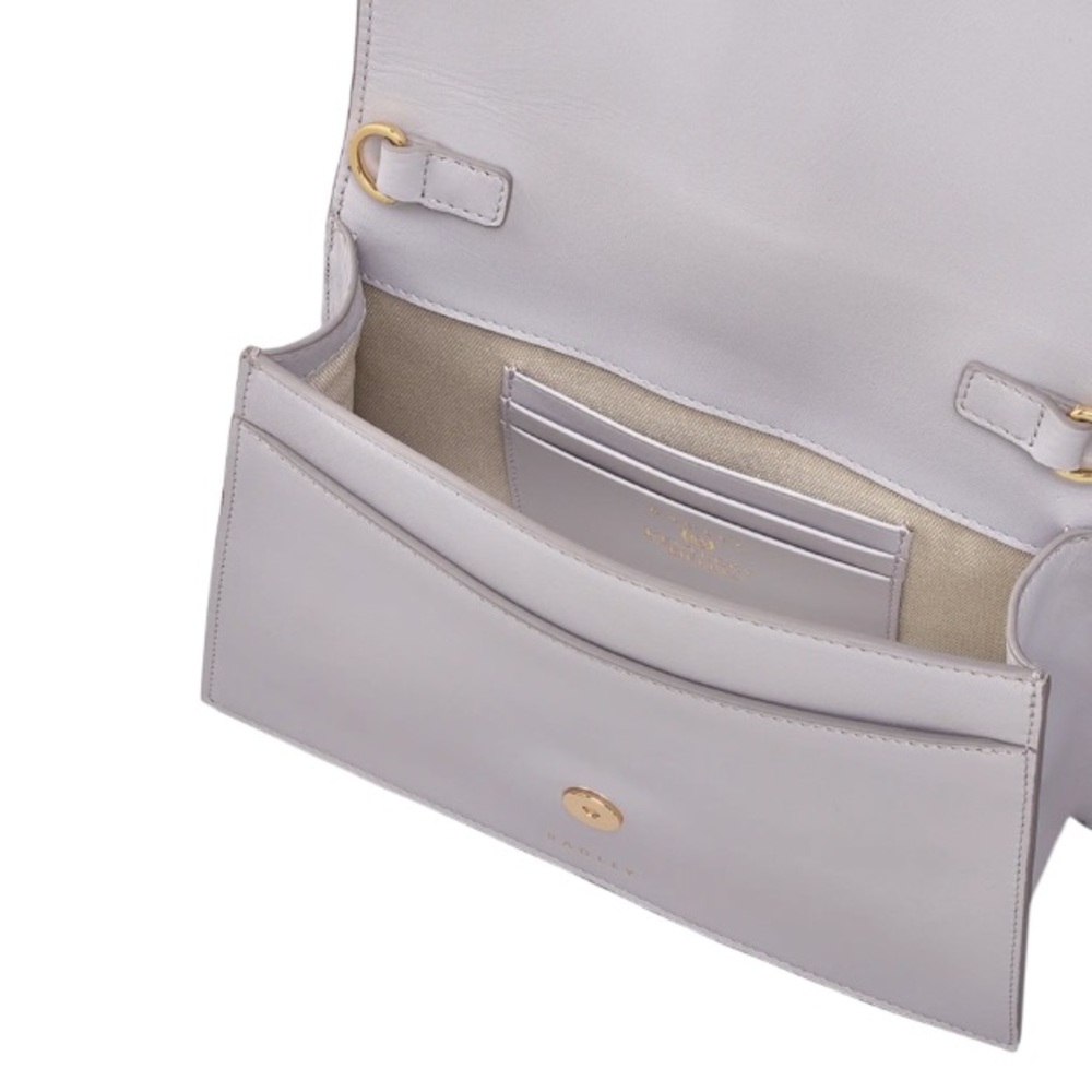 RADLEY LONDON - LAVENDER SOFT LEATHER KENTUCKY DERBY SMALL FLAPOVER SATCHEL BAG - Picture 4 of 7